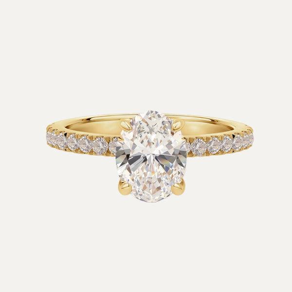 14K Solid Gold 2.00ct Oval Diamond Solitaire Engagement Ring