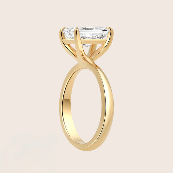 Platinum Minimalism Emerald Cut Diamond Engagement Ring