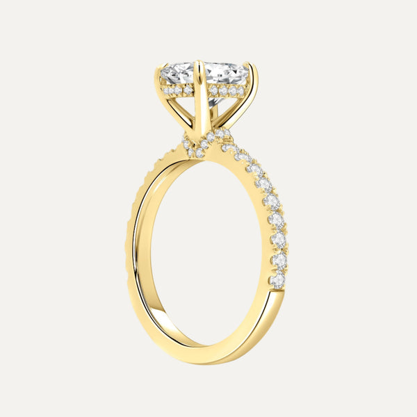 9k Solid Gold 2.00ct Oval Diamond Engagement Ring with Invisible Diamond Halo