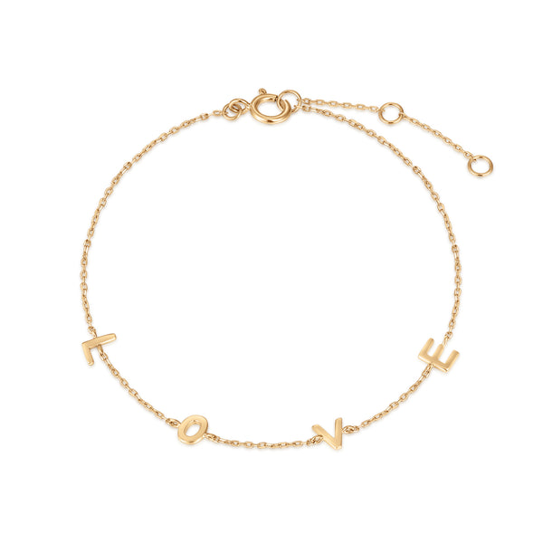 9k Solid Gold 'LOVE' Bracelet