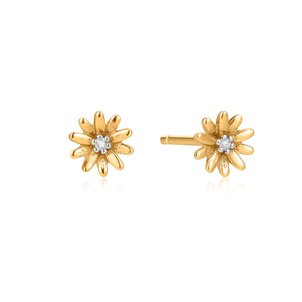 9K Petite Daisy Earring Studs