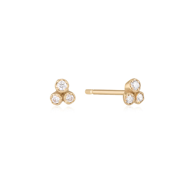 9K Petite Round Diamond Earring Studs