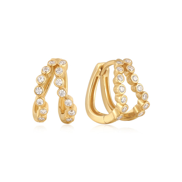 Double Loop Diamond Huggies