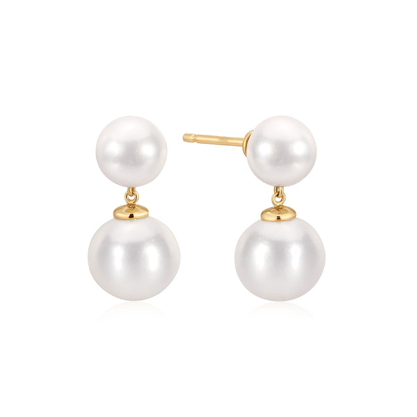 9K Pearl Drop Earring Studs