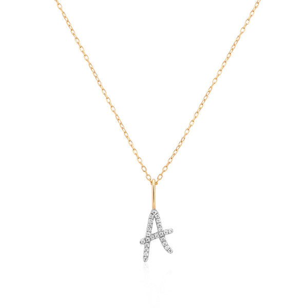 Diamond Initial 'A' necklace