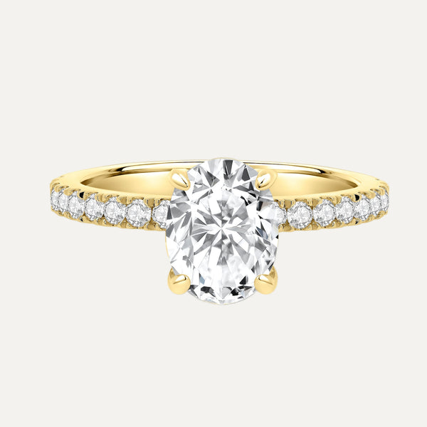 9K Solid Gold 2.00ct Oval Diamond Solitaire Engagement Ring