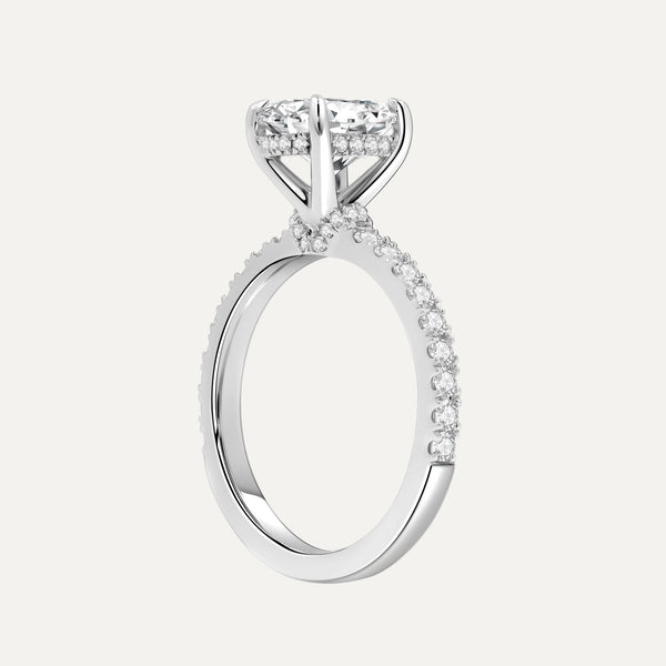 Platinum 2.00ct Oval Diamond Engagement Ring with Invisible Diamond Halo