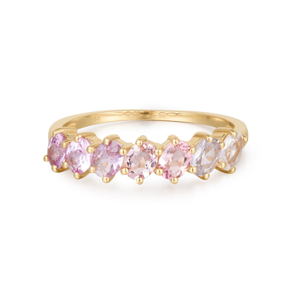Oval Pink Sapphire and Tourmaline Ring